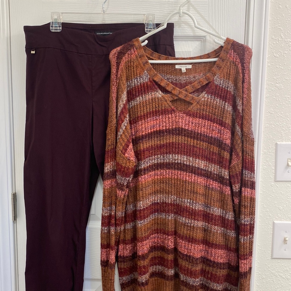 Sweater and slacks